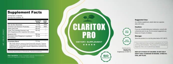 Claritox Pro in Canada Ingredients